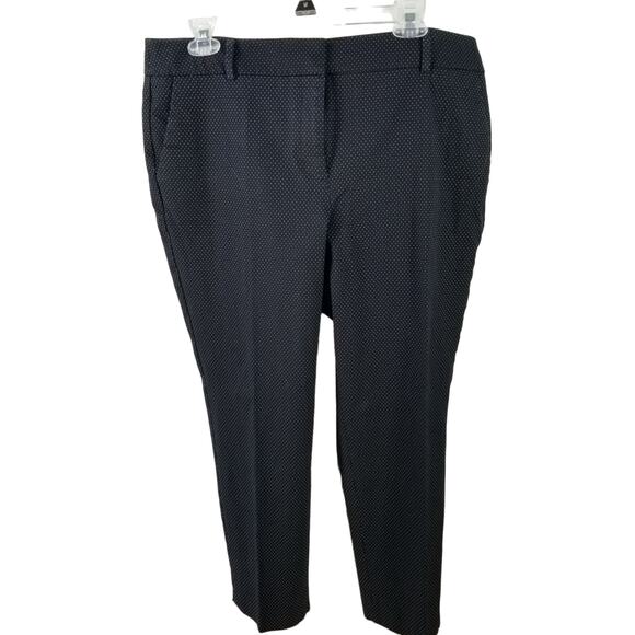 Talbots Hampshire Black White Dot Stretch Ankle 4 Pocket Pants Size 14 P - Picture 1 of 5